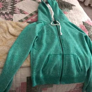 Green American eagle zip up sweatshirt